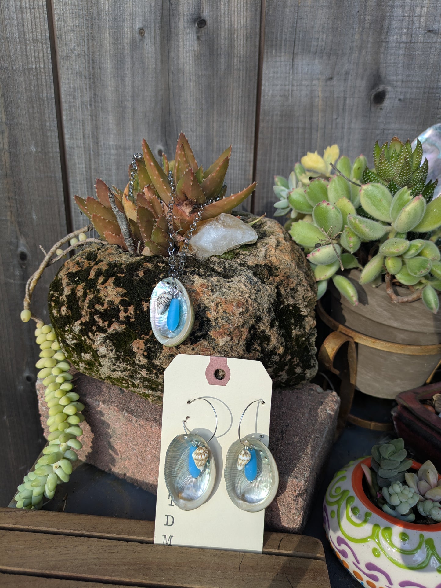 Abalone Earring & Necklace Set